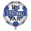 18" No.1 Football Fan Blue Foil Balloon