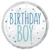 18 inch Blue Dots Birthday Boy Foil Balloon