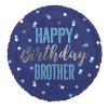 18 inch Happy Birthday Brother Confetti Foil Balloon