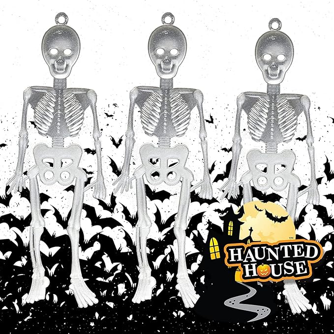 Halloween Party Glow in The Dark Hanging Plastic Skeletons - Image 3