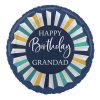 18 inch Happy Birthday Grandad Rosette Foil Balloon