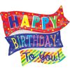 Happy Birthday To You Fun Flags SuperShape Foil Balloons