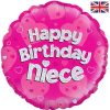 18 inch Happy Birthday Niece Foil Balloon