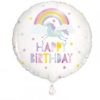 Rainbow & Unicorn Happy Birthday Round Foil Balloon - 18"