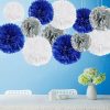 40cm Royal Blue Tissue Paper Pom Pom Party Decoration