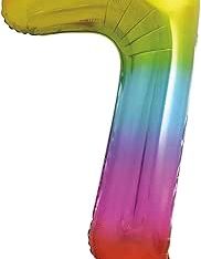 Rainbow Number 7 Helium Foil Giant Balloon 86 cm / 34 inch Copy