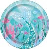 Eco-Friendly Plates-18 cm-Mermaid Party-8 Count (Pack of 1), Paper, Multicolour