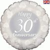 18" Happy 30th Anniversary Foil Balloons