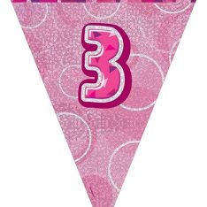 3rd Pink Glitz Bunting