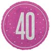 18" GLITZ Pink 40 Prism Foil Balloon, Round