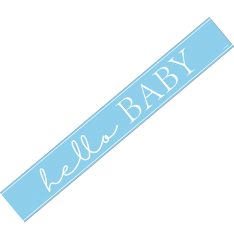 9ft Blue Hello Baby Foil Banner