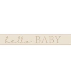 9ft Neutral Hello Baby Foil Banner