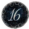 Glitz Black Blue 16th Birthday Foil Balloon 45cm