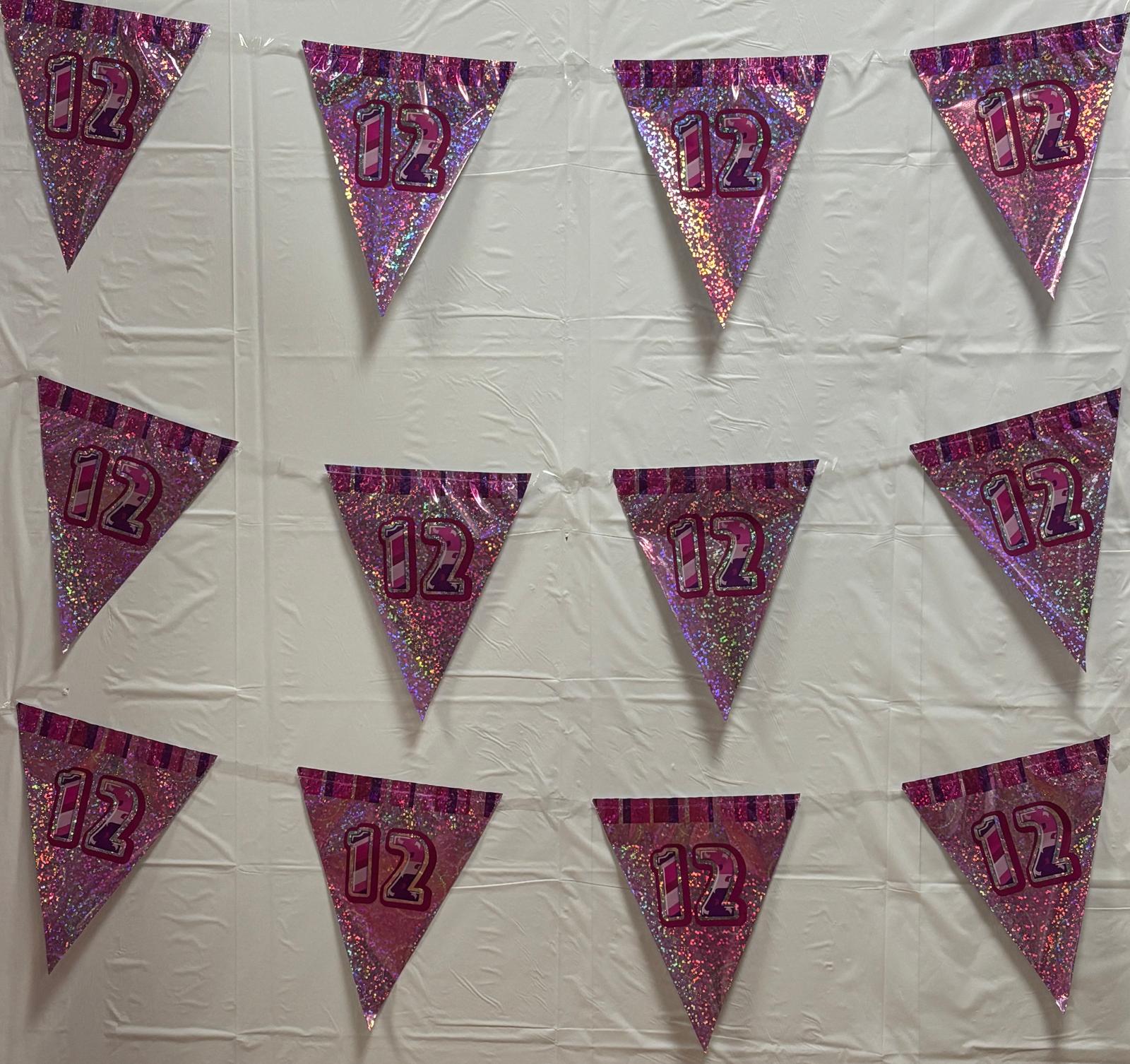 12th Pink Glitz Bunting - Image 2