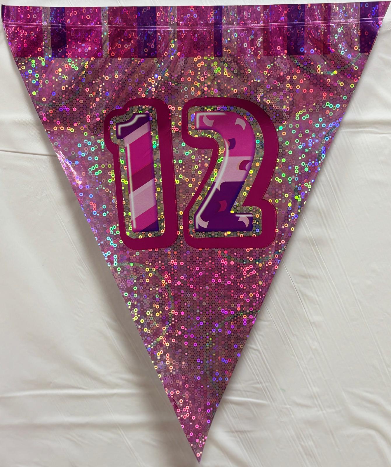 12th Pink Glitz Bunting - Image 3