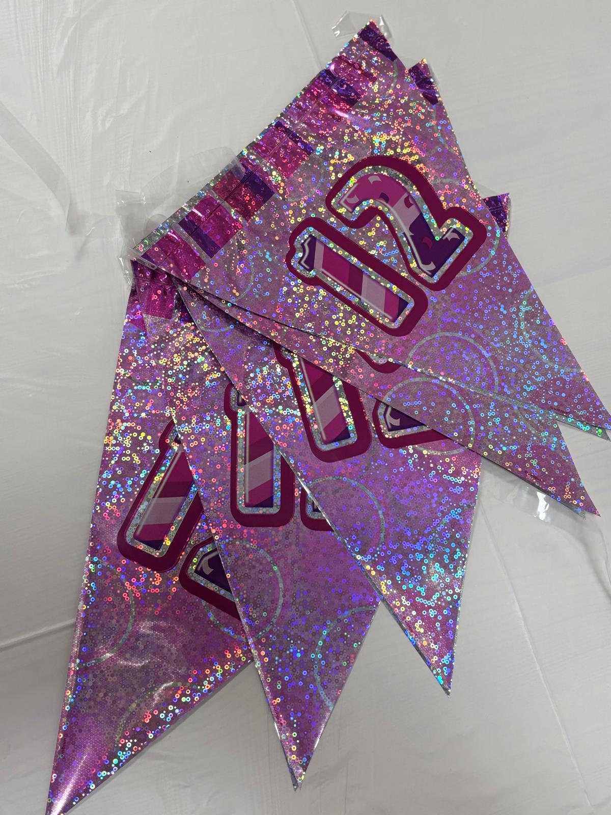 12th Pink Glitz Bunting - Image 4