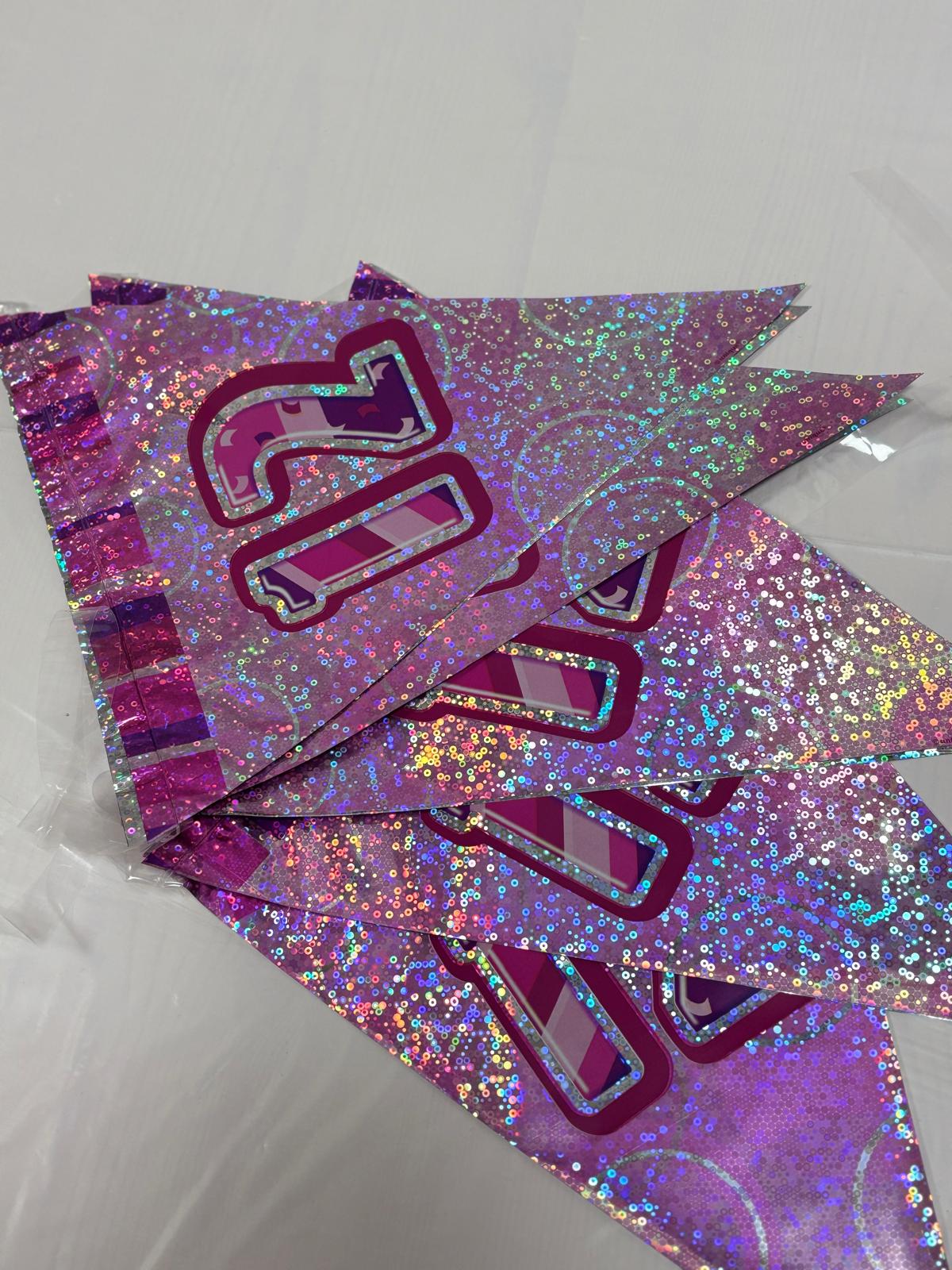 12th Pink Glitz Bunting - Image 5