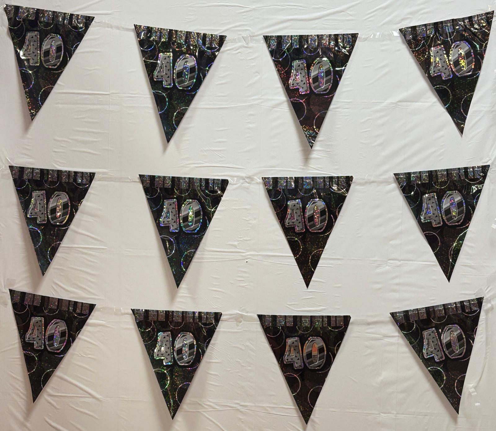 40th Black Glitz Bunting - Image 2