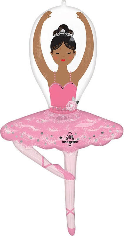 Ballerina Shaped Foil Balloon 43in