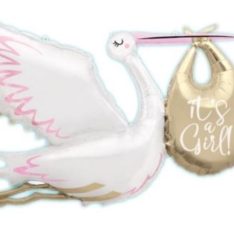 Stork It's a Pink Baby Shower Helium Foil Giant Balloon 157cm / 62 in