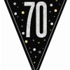 Black Glitz Age 70 Flag Banner Bunting
