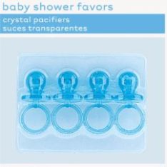 5cm Plastic Blue Dummy Baby Shower Favours, Pack of 4