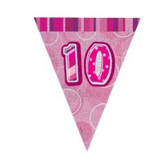 10th Pink Glitz Bunting