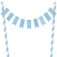 It's a Boy Bunting Cake Topper