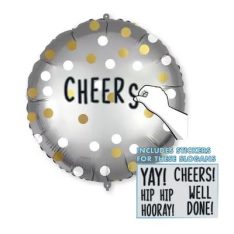 Personalised Gold White Dots" Round Foil Balloon 46cm