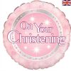 Oaktree 18" On your Christening Girl Holographic Foil Balloon