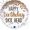 Grabo 18 inch Happy Birthday Dick Head Rainbow Holo Balloon