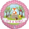 Betallic 18" Woodland Baby Girl Holographic Foil Balloon