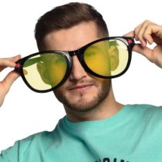 Jumbo party glasses Black/Yellow