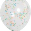 Multicolor Confetti Clear Latex Balloons (30cm) Pack of 6