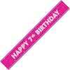 9ft Foil Glitz Pink & Silver 7th Birthday Banner
