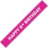 9ft Foil Glitz Pink & Silver 8th Birthday Banner