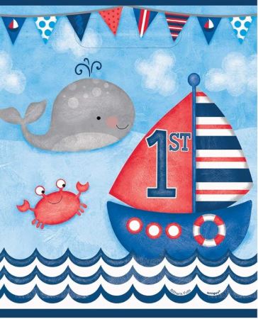 Nautical Boys 1st Birthday Goodie Bags, 8ct