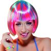 Polyester Wig One Size Neon Pink/Fluo Blue