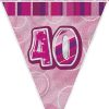 40th Pink Glitz Bunting