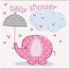 Elephant Baby Shower Party Invitations, 5.5" x 4"