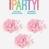 Pink Elephant 9" Pom Pom Hanging Decoration 3pck