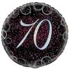 70 Birthday Pink Glitz Round Prism 18" Foil Balloon