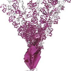 Birthday Balloon Weight Spray Centrepiece - 13th Pink & Silver