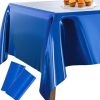 Foil Royal Blue Plastic Tablecloth, 9ft x 4.5ft