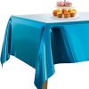 Foil Light Blue Plastic Tablecloth, 9ft x 4.5ft