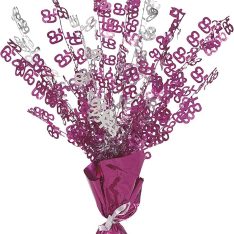 Birthday Balloon Weight Spray Centrepiece - 65th Pink & Silver