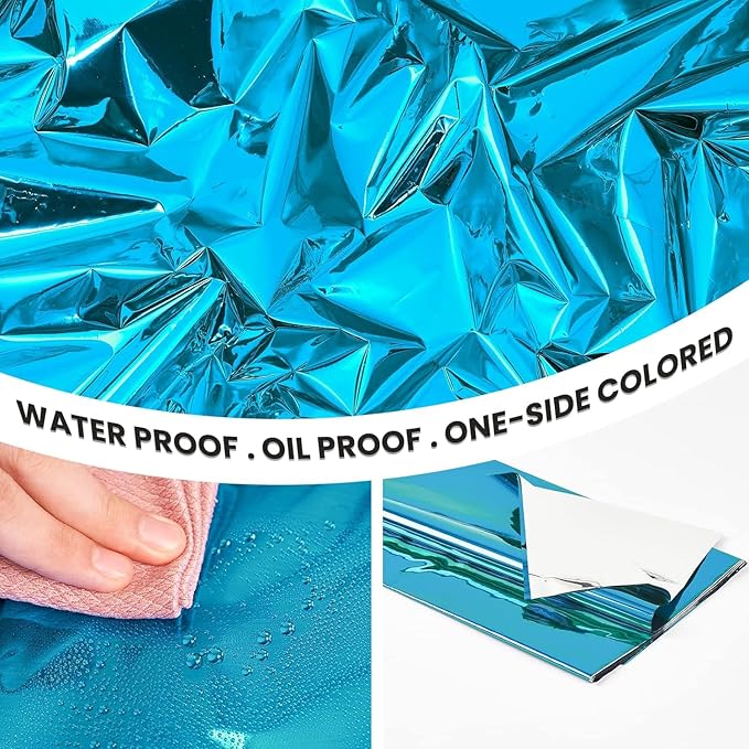 3 x Foil Pale Blue Plastic Tablecloth, 9ft x 4.5ft - Image 4
