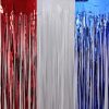 3pcs 2M X 1M Metallic Tinsel Curtains Aluminium Foil Flow Silk Curtain, Independence Day
