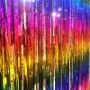 3pcs 2M X 1M Metallic Tinsel Curtains Aluminium Foil Flow Silk Curtain, Rainbow