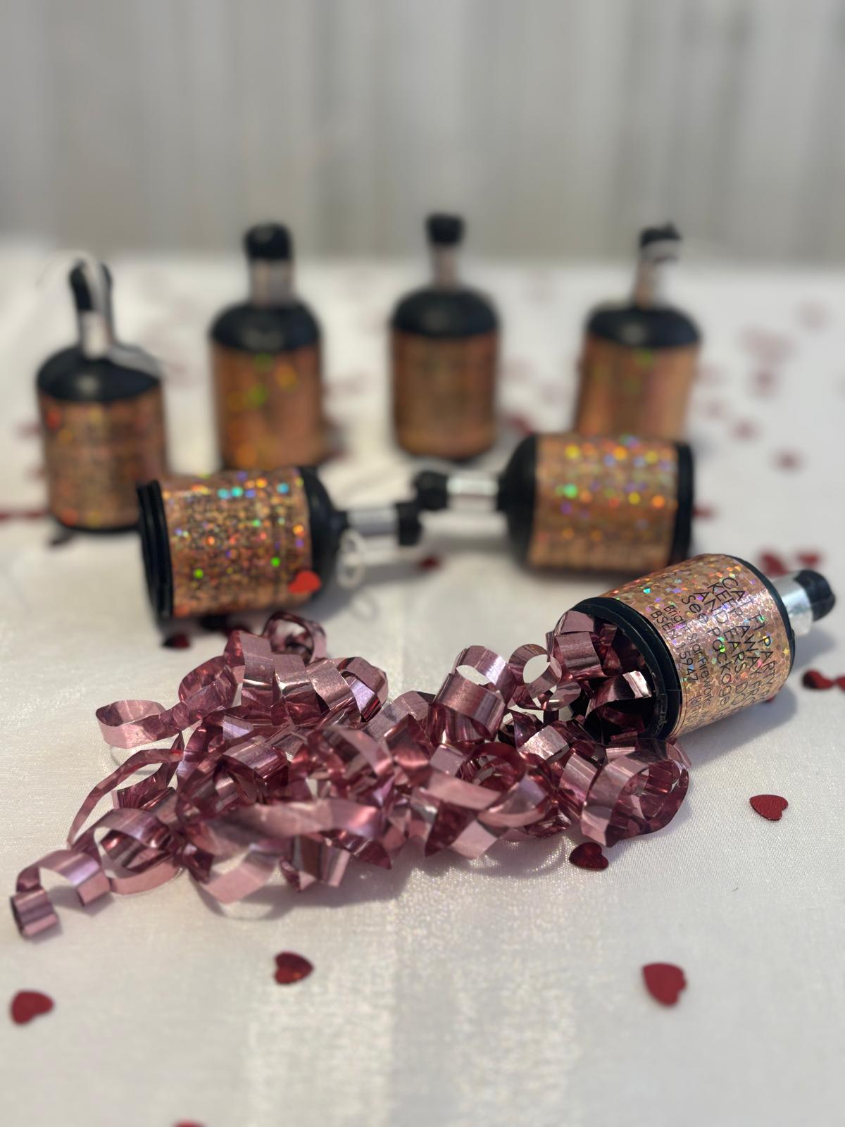 Glitz Rose Gold Party Poppers, Pack of 20 - Image 5